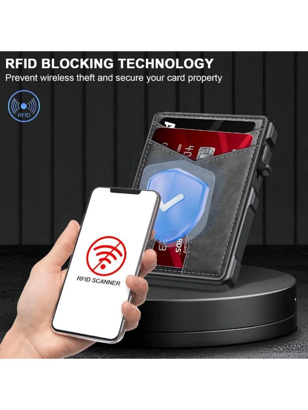 Smart RFID Blocking Minimalist Wallet for AirTag - Men's Slim Design & Secure